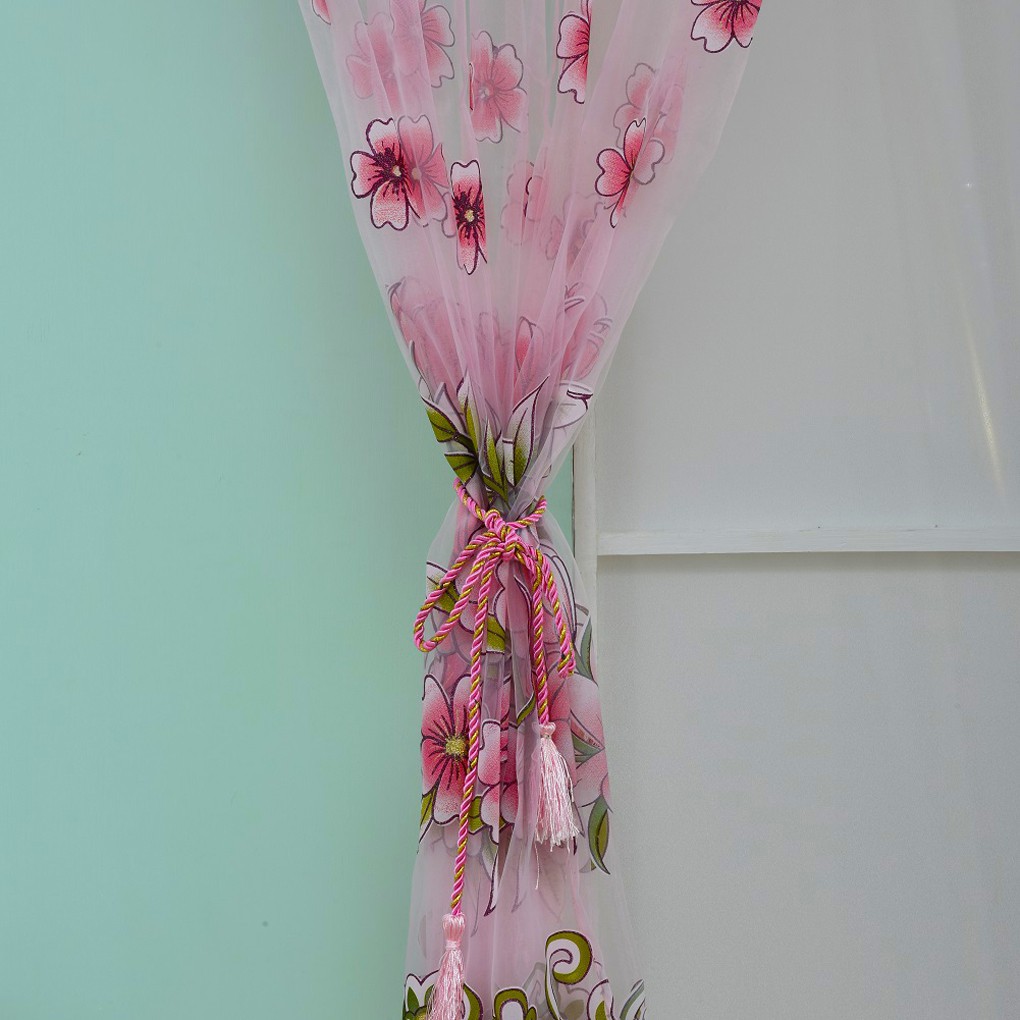 Rèm cửa họa tiết hoa bằng polyester trang trí nhà