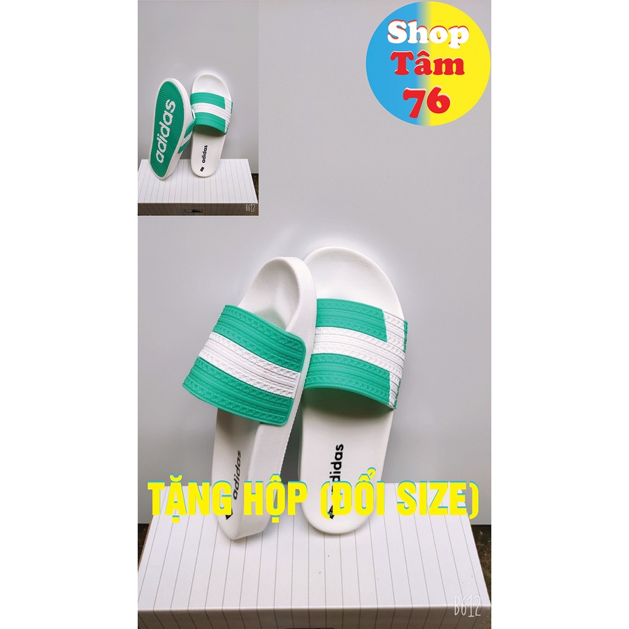 Dép quai ngang adidas - đế dúc im chữ - dép nam -   quai ngang -  thể thao .kèm hộp đen bóng.