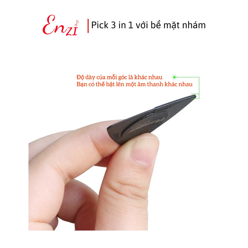 Pick gảy, phím gảy bặc biệt 3 Trong 1 tiện lợi với 3 cỡ 0,5mm 0,75mm và 1mm Enzi