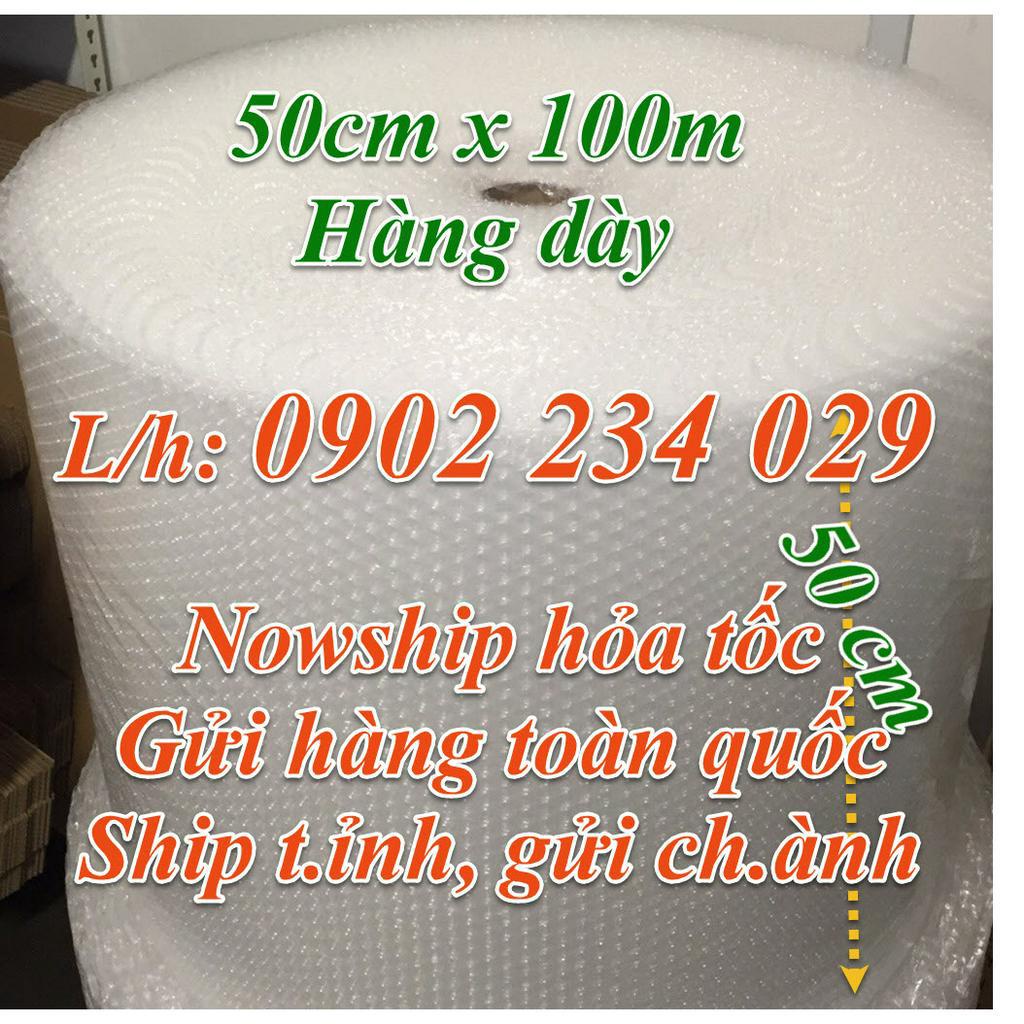 Cuộn Xốp Hơi Bong Bóng Nilong Khổ 50cmx100m Chống Sốc