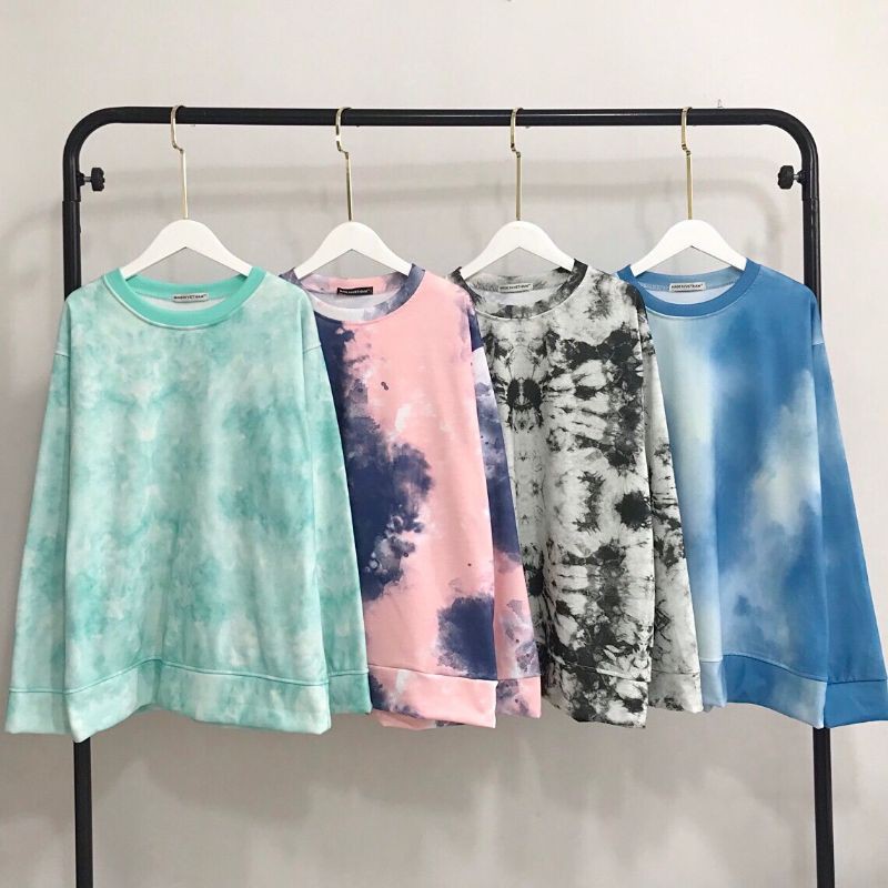SWEATER LOANG MÀU ULZZANG - SWEATER TIE DYE UNISEX NAM NỮ