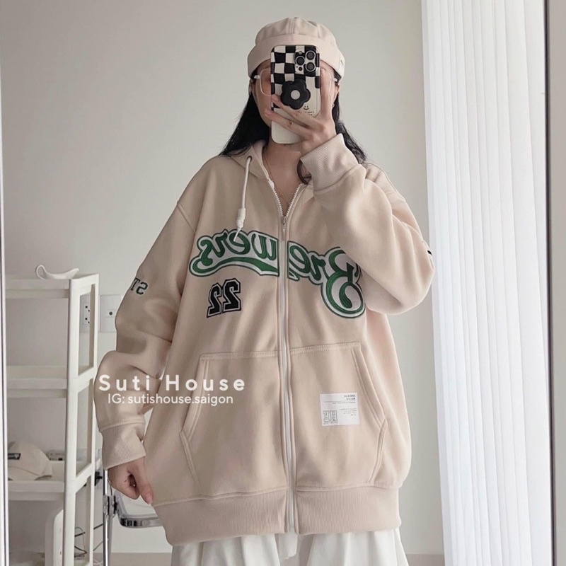 [ Rẻ vô địch ] Áo khoác nỉ form rộng mũ hai lớp - B22