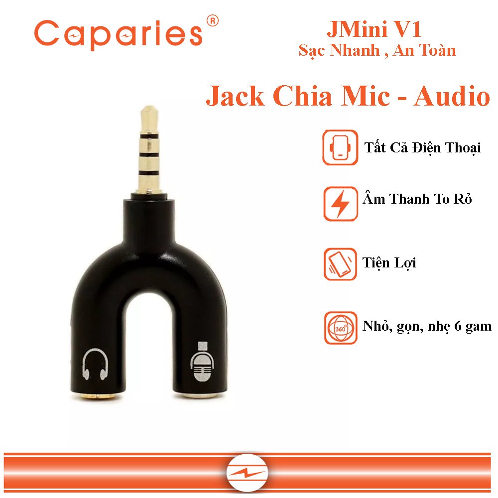 Bộ Chuyển Đổi Kết Nối Tai Nghe CAPARIES JMINI V1 , Chia Âm Thanh Sang Micro , Giắc Cắm Tai Nghe Cho Điện Thoại Di Động