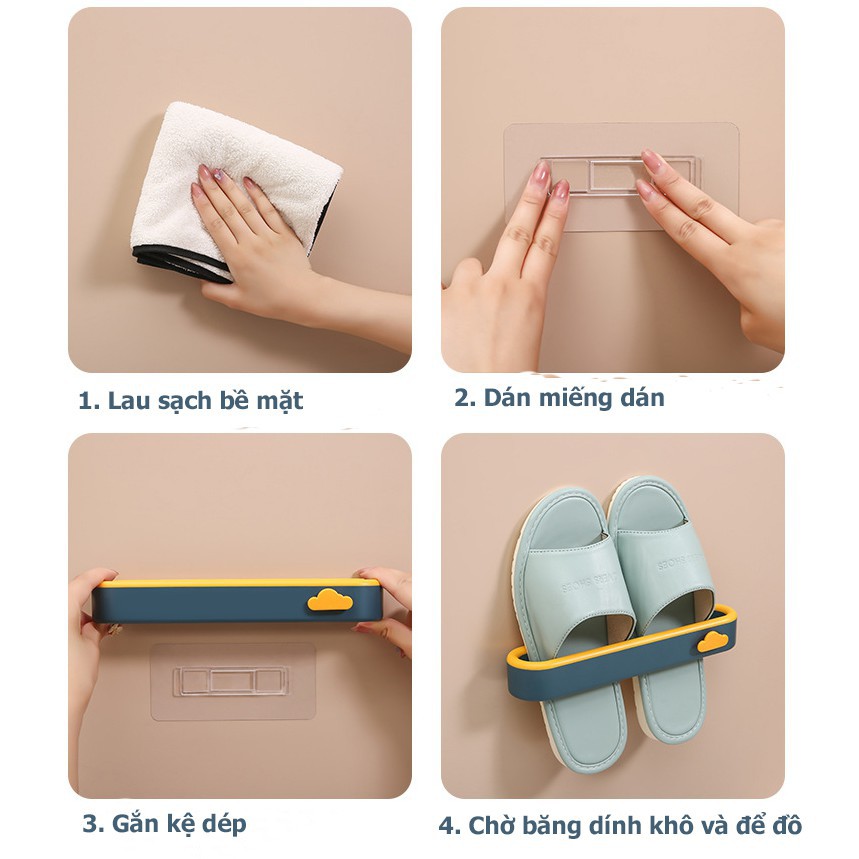 Giá treo giày dép dán tường đẹp đa năng, chịu lực Giá treo dép để dép nhà vệ sinh, phòng tắm dễ thương GD01 HEAD SHOP
