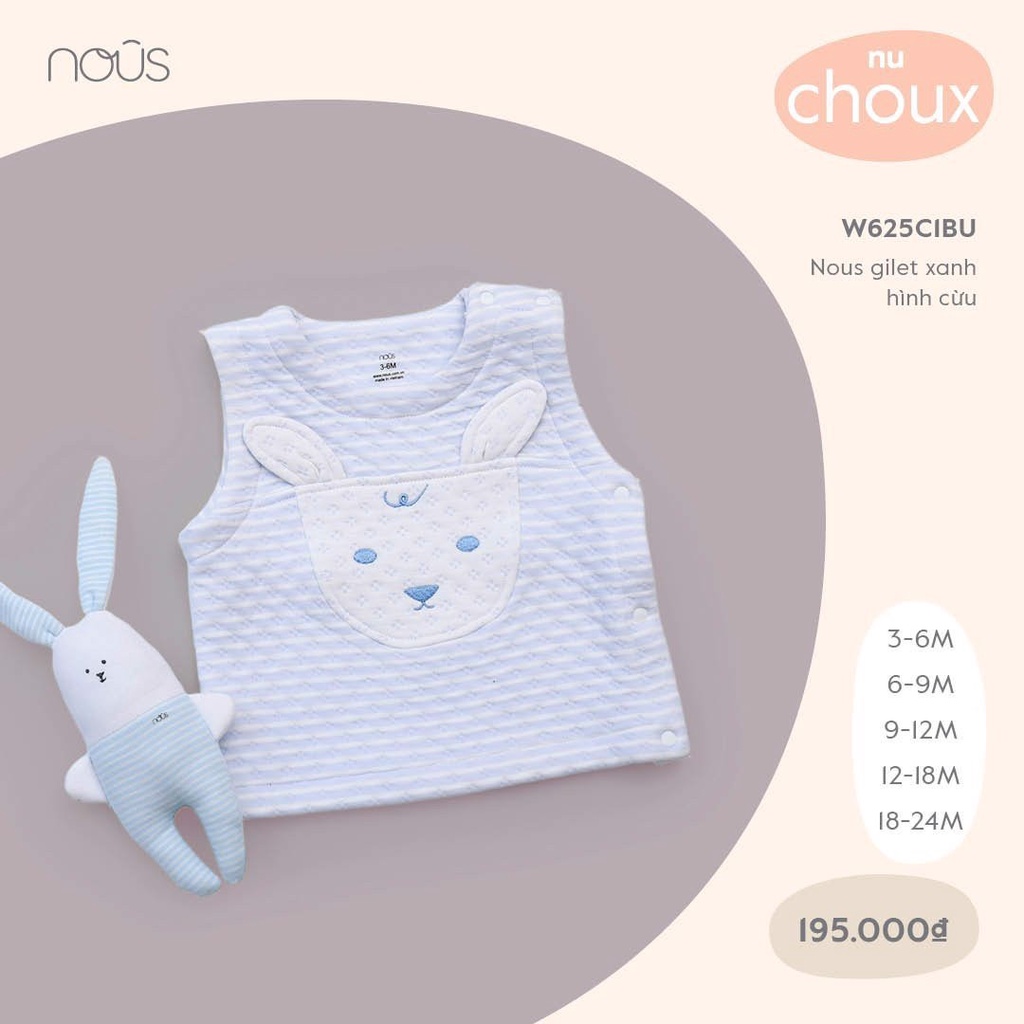 (NOUS) Nous gilet xanh/hồng hình cừu