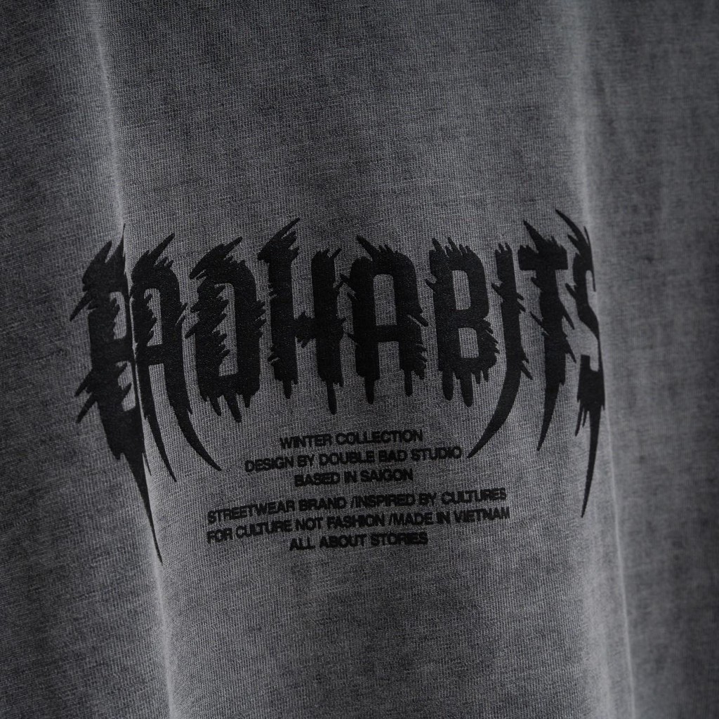 Áo Thun Unisex Bad Habits Label Washed 100% Cotton - Local Brand Chính Hãng | BigBuy360 - bigbuy360.vn