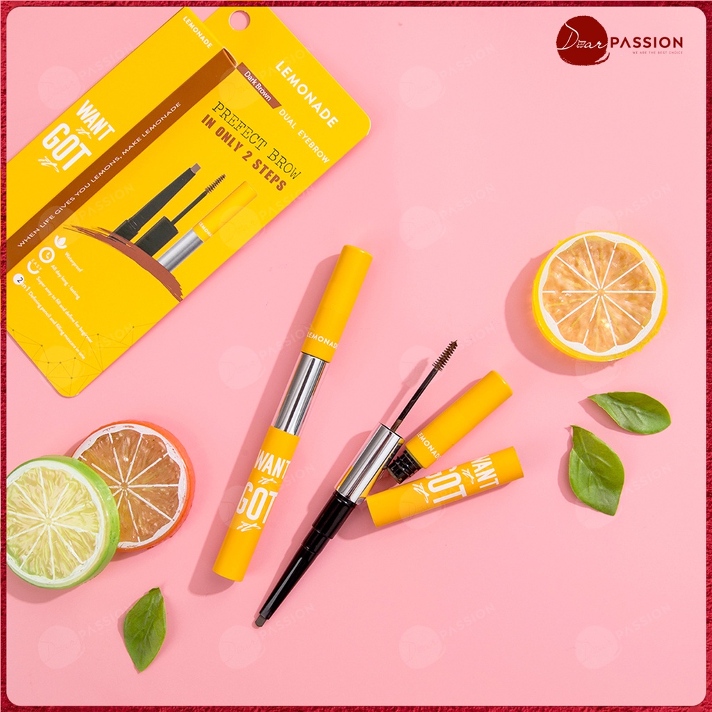 Chì Kẻ Mày 2 Đầu Lemonade Bền Màu, Lâu Trôi - Lemonade Want It Got It Dual Eyebrow 2g+2ml