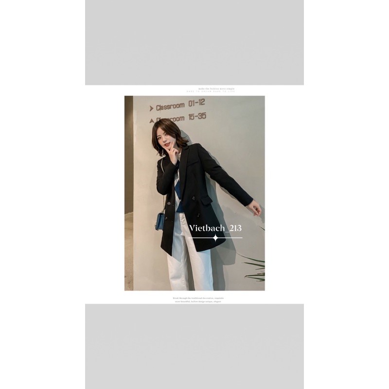 Áo khoác Vest nữ dáng dài đính 4 khuy tay chất liệu cao cấp | BigBuy360 - bigbuy360.vn
