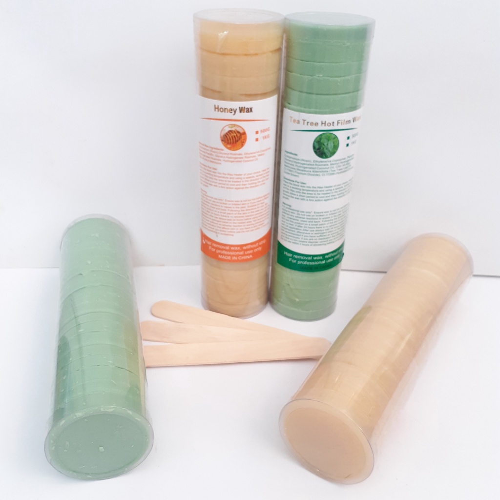 Sáp wax lông dạng khoanh cao cấp 500gr wax lông cực sạch , tặng kèm 10 que wax