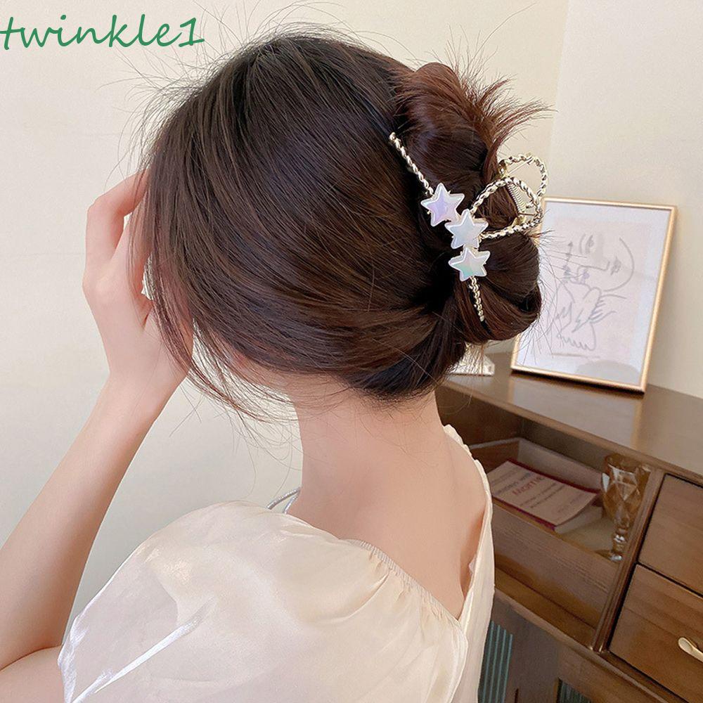 Kẹp Tóc Móng Vuốt Đính Đá Zircon Hình Ngôi Sao Lấp Lánh Kiểu Vintage Hàn Quốc Cho Nữ Giá Đỡ