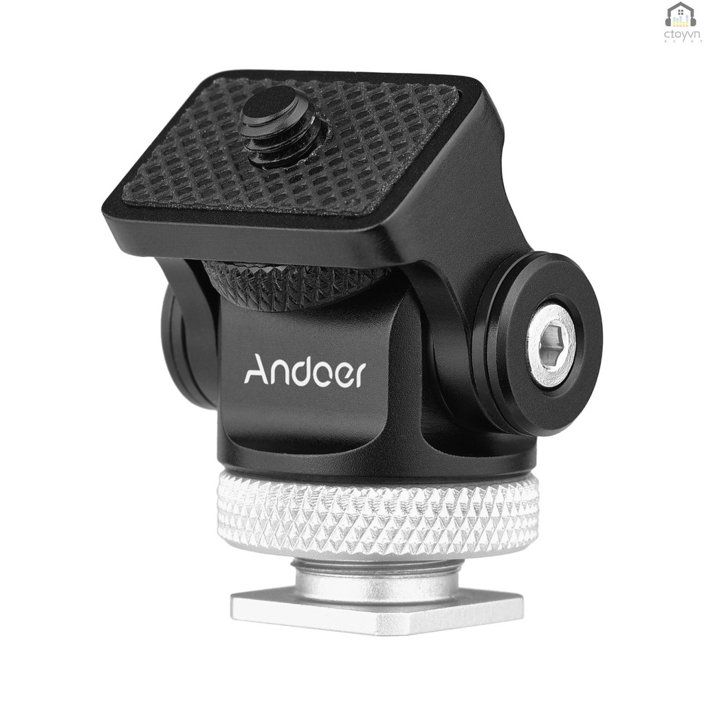 Đầu chuyển đổi Andoer xoay 360 độ với giao diện 1/4 inch cho màn hình đèn LED micro
