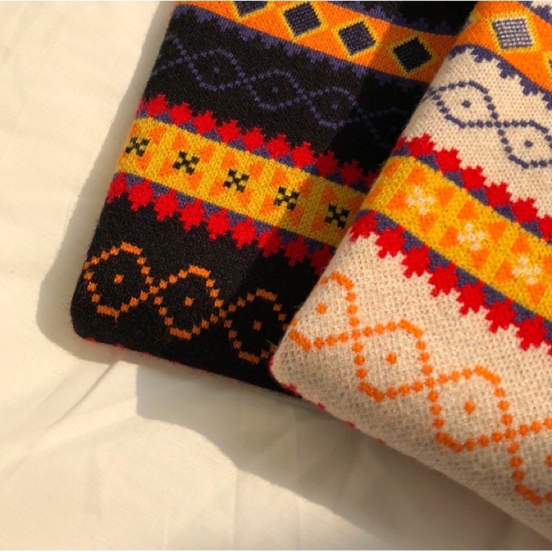 Áo len gile hoạ tiết thổ cẩm màu sắc style ulzzang Hàn Quốc 🌸 Hàng Qc cao cấp👌☘️