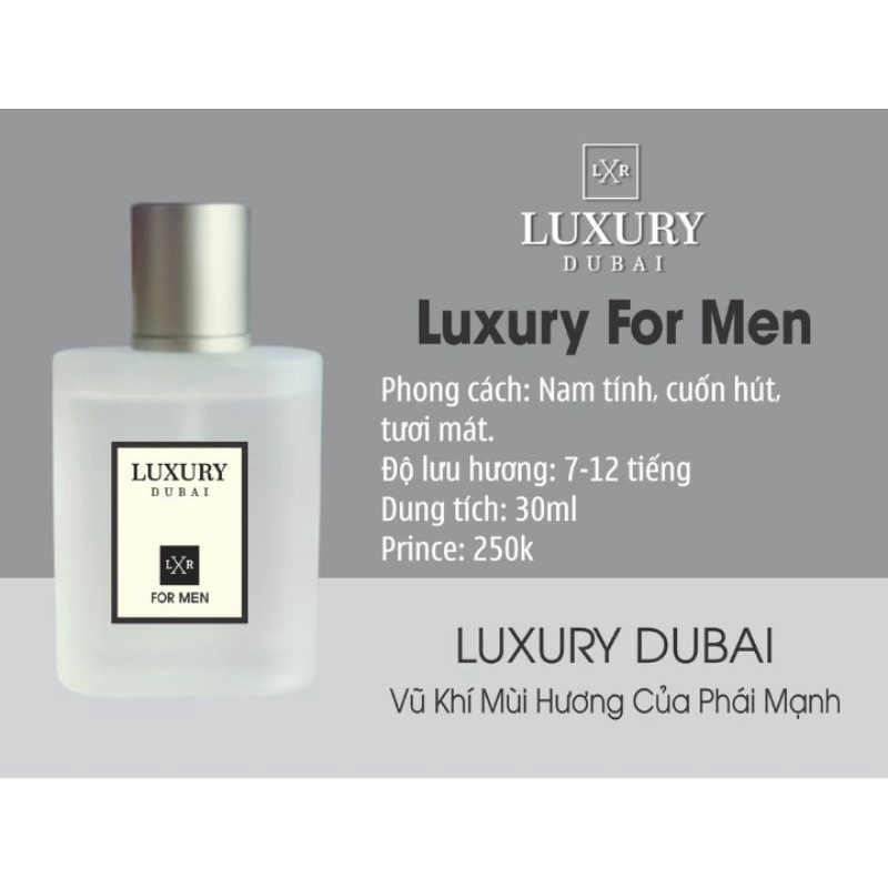 Tinh dầu Nước hoa Luxury Dubai dành cho phái mạnh thơm lâu- đẳng cấp