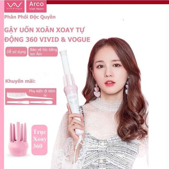 [FREESHIP❤️] MÁY LÀM TÓC UỐN XOĂN VIVID &amp; VOGUE HÀN QUỐC, TẶNG KÈM LƯỢC