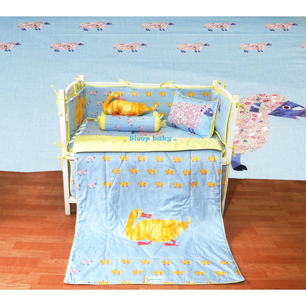 Quây Cũi Vải Cho Bé Sleepbaby - Hình Đôi Bạn Thân Thiết