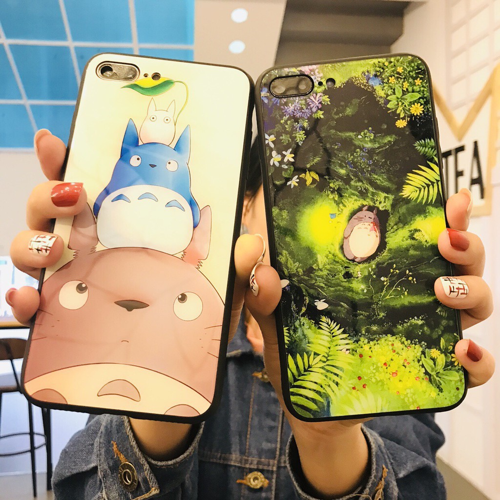 [ ẢNH THẬT ] Ốp Lưng Kính Cường Lực Totoro cho iphone 12 13 pro max xs max - k239