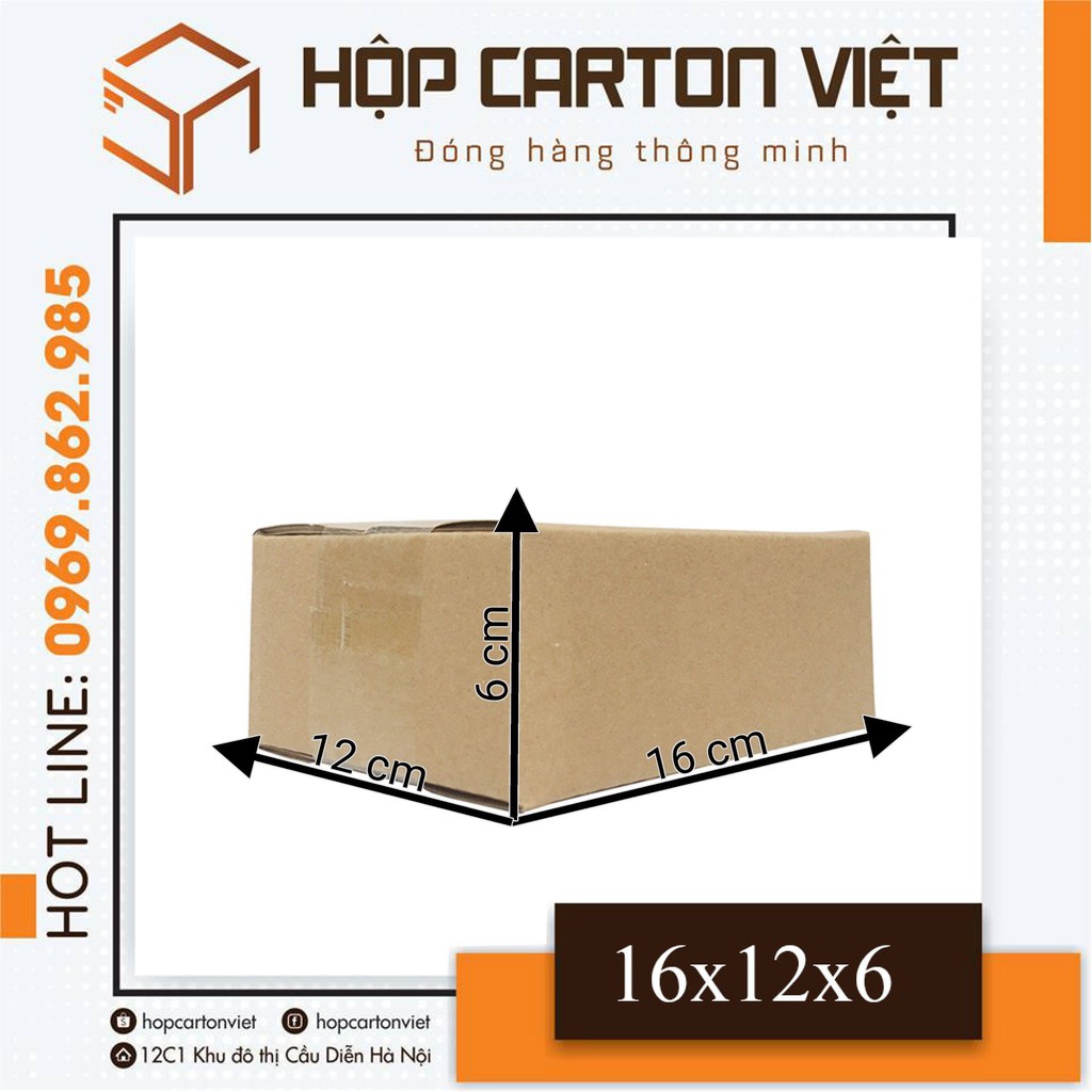 16x12x6 combo 100 hộp carton