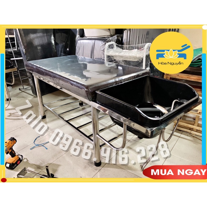 Giường gội đầu inox
