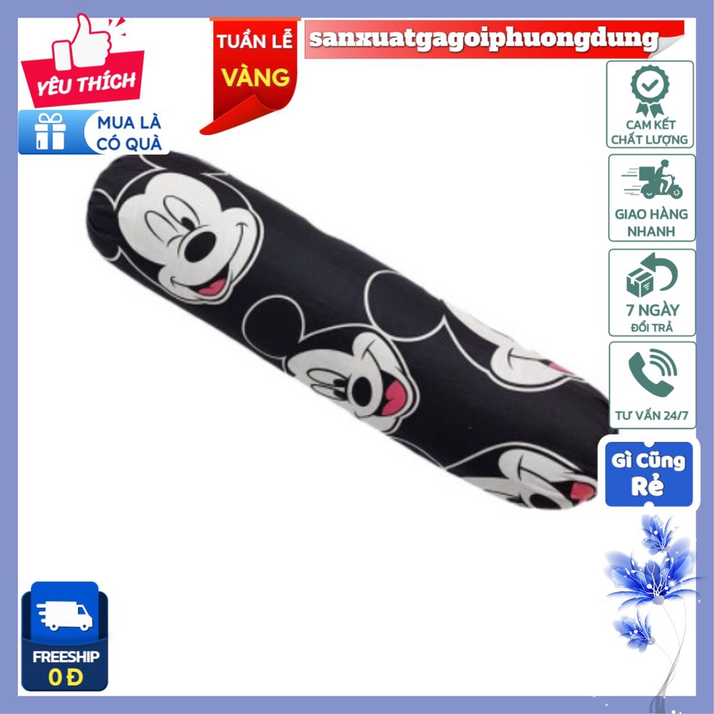 Vỏ gối ôm cotton poly 35x100cm-Họa Tiết Nhiều Mẫu-sanxuatgagoiphuongdung