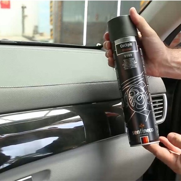 Chai vệ sinh nội thất ô tô, Bảo dưỡng và làm mới taplo Senfineco Cockpit Cleaner 9918 - 400ml Tặng Khăn Mút