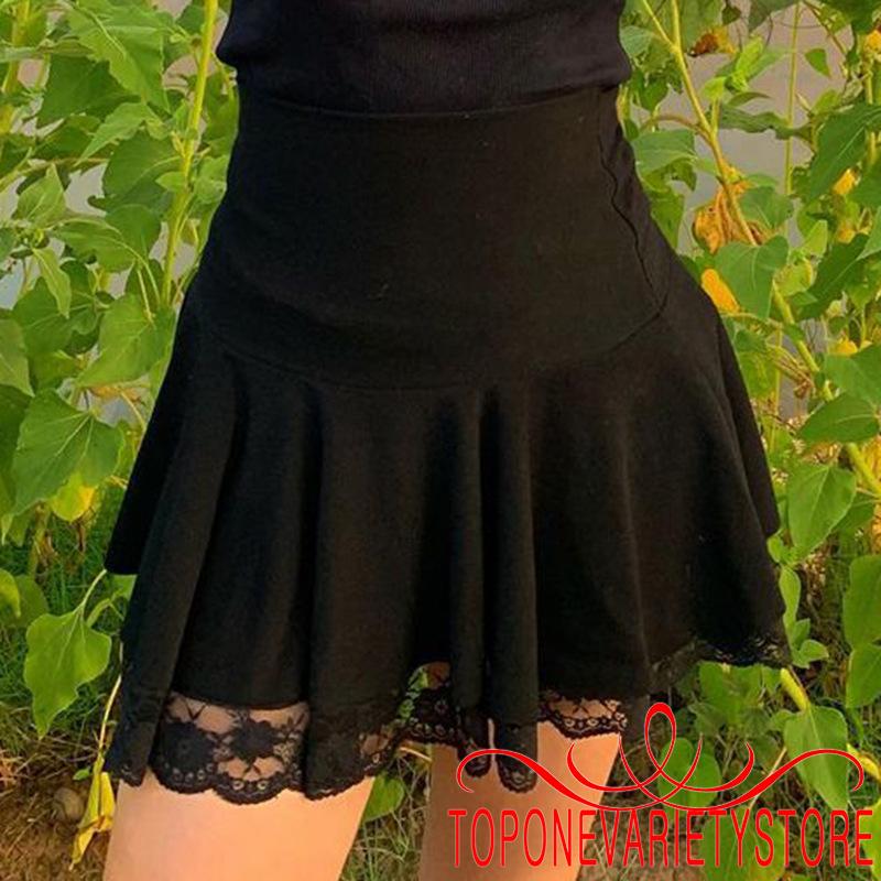 Chân Váy Chữ A Phối Ren Thời Trang Nữ Tính