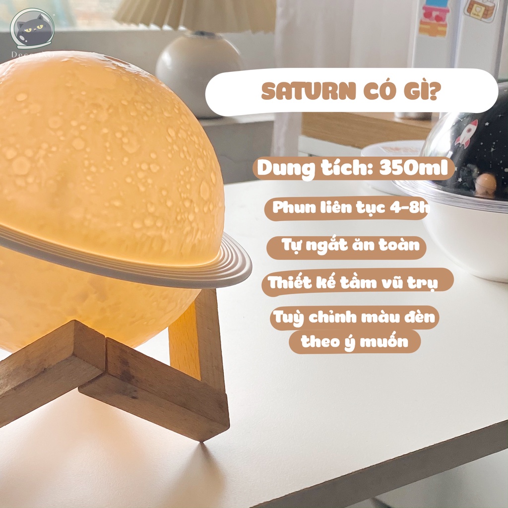 Đèn phun sương tạo ẩm khuếch tán tinh dầu Saturn - Tạo mùi thơm