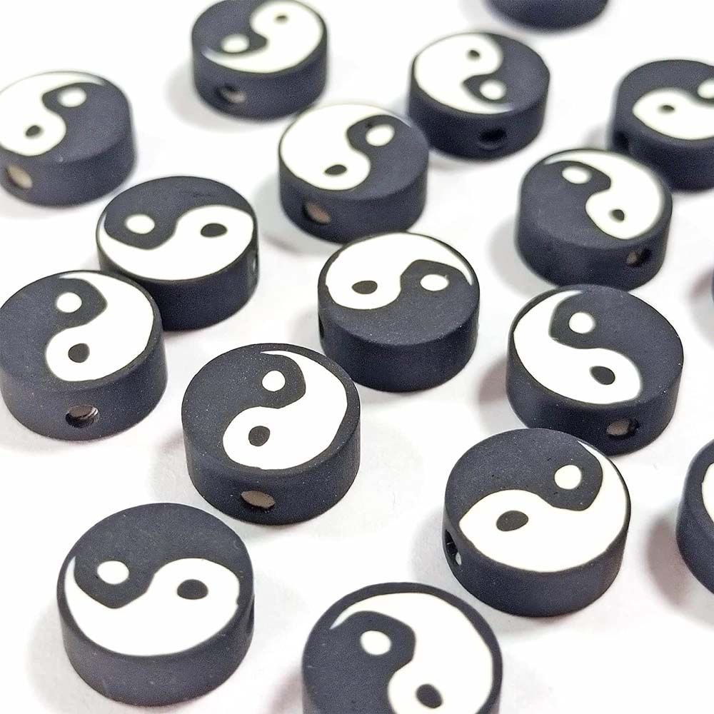 Set 50 Hạt Tròn Màu Trắng / Đen Nhiều Màu Làm Trang Sức Diy