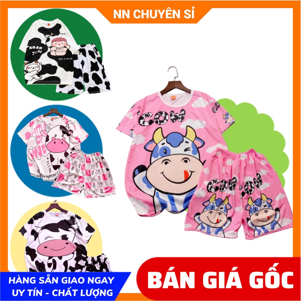 Set bộ bò sữa cho bé và mẹ đến 60kg vải thun mềm mịn mát dành đồ trẻ em bé gái bé trai người lớn DBRBD SIZE 6 ĐẾN L