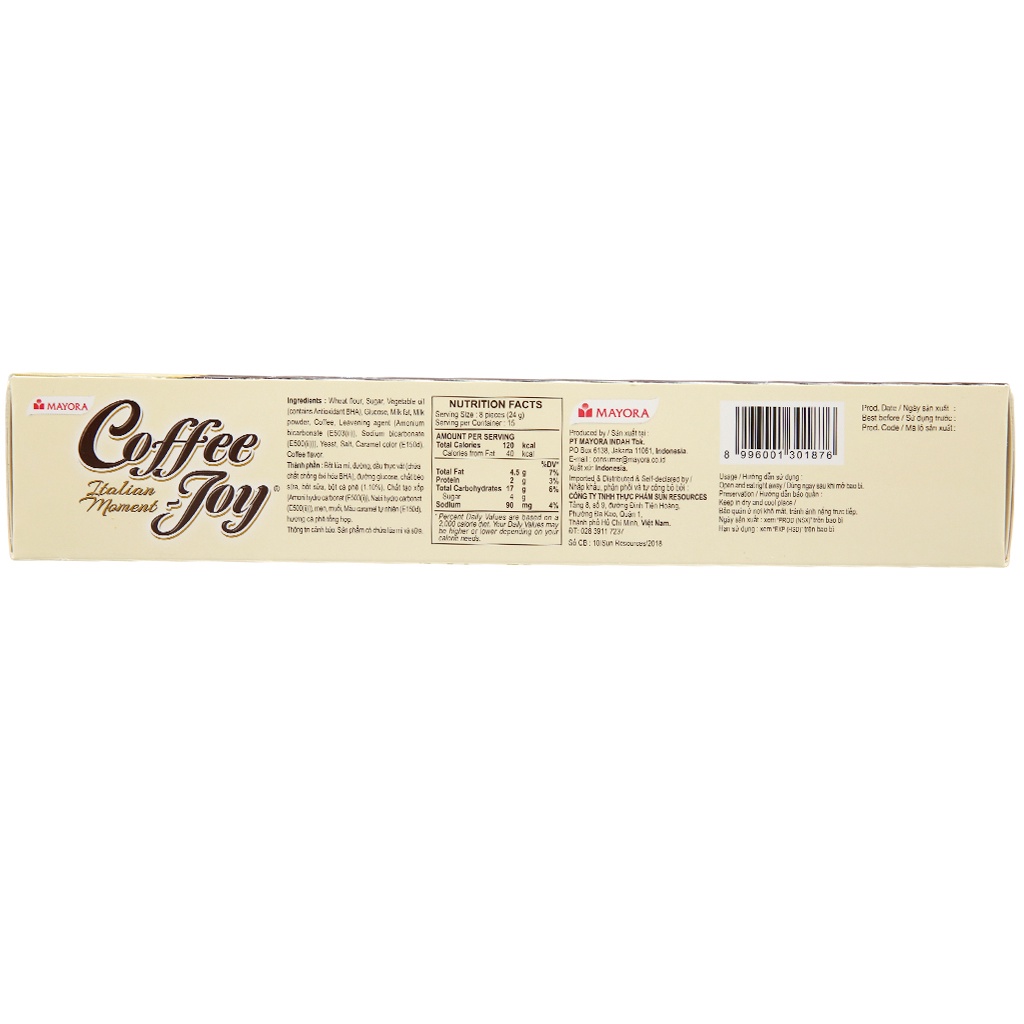 Bánh quy vị cà phê Coffee Joy hộp 360gr