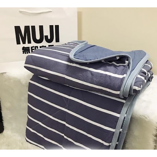 [MUJI mẫu mới 2019] Chăn MUJI kẻ sọc to mẫu mới 2x2m3