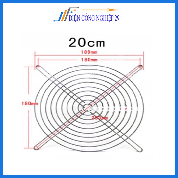 Lưới bảo vệ quạt tản nhiệt vuông nhiều kích thước