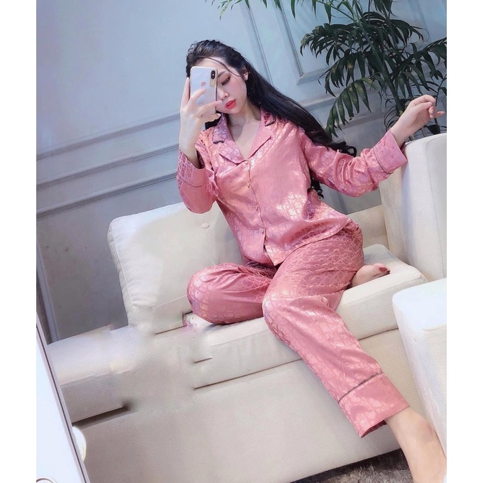 Bộ Pijama Lụa Gấm Sang Chảnh Bộ Ngủ Mặc Nhà