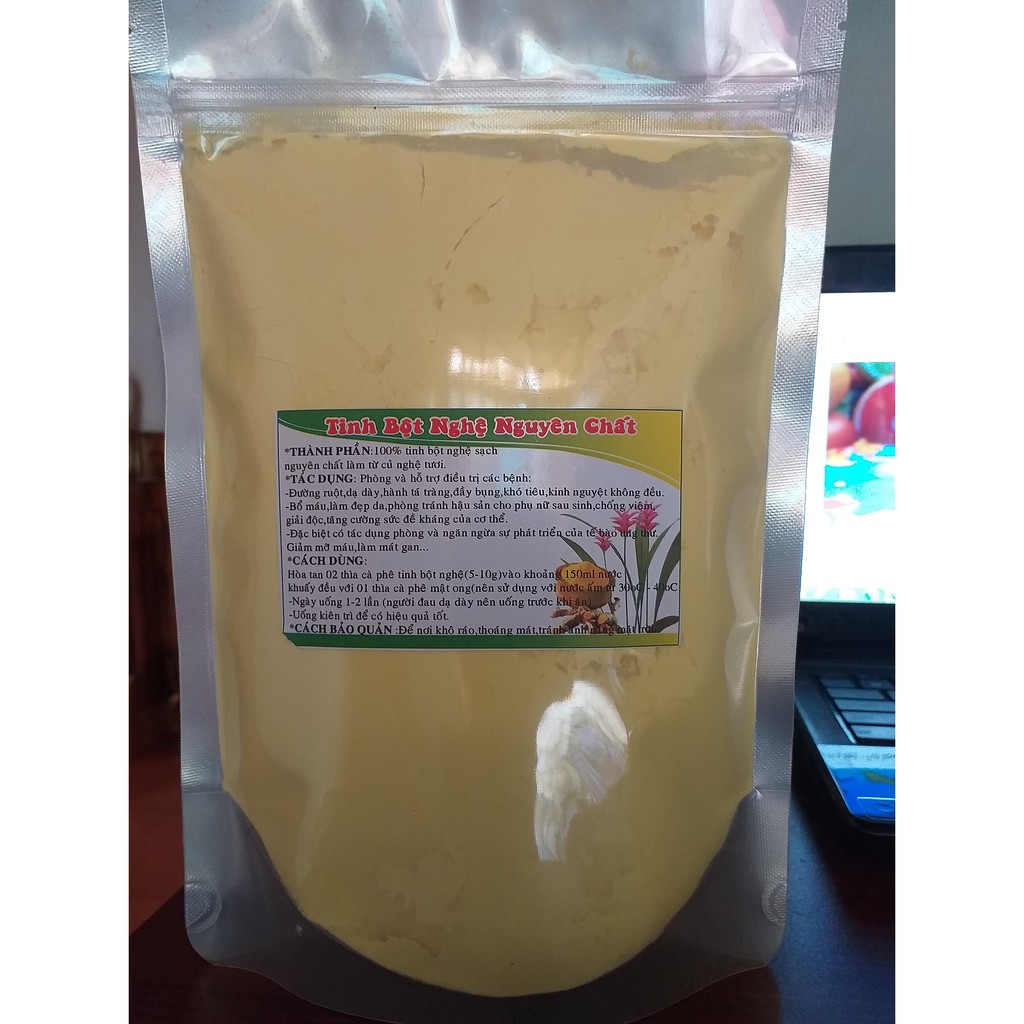 500g tinh bột nghệ vàng nguyên chất - Bao test (có phiếu kiểm nghiệm Sở Y Tế và ATTP)