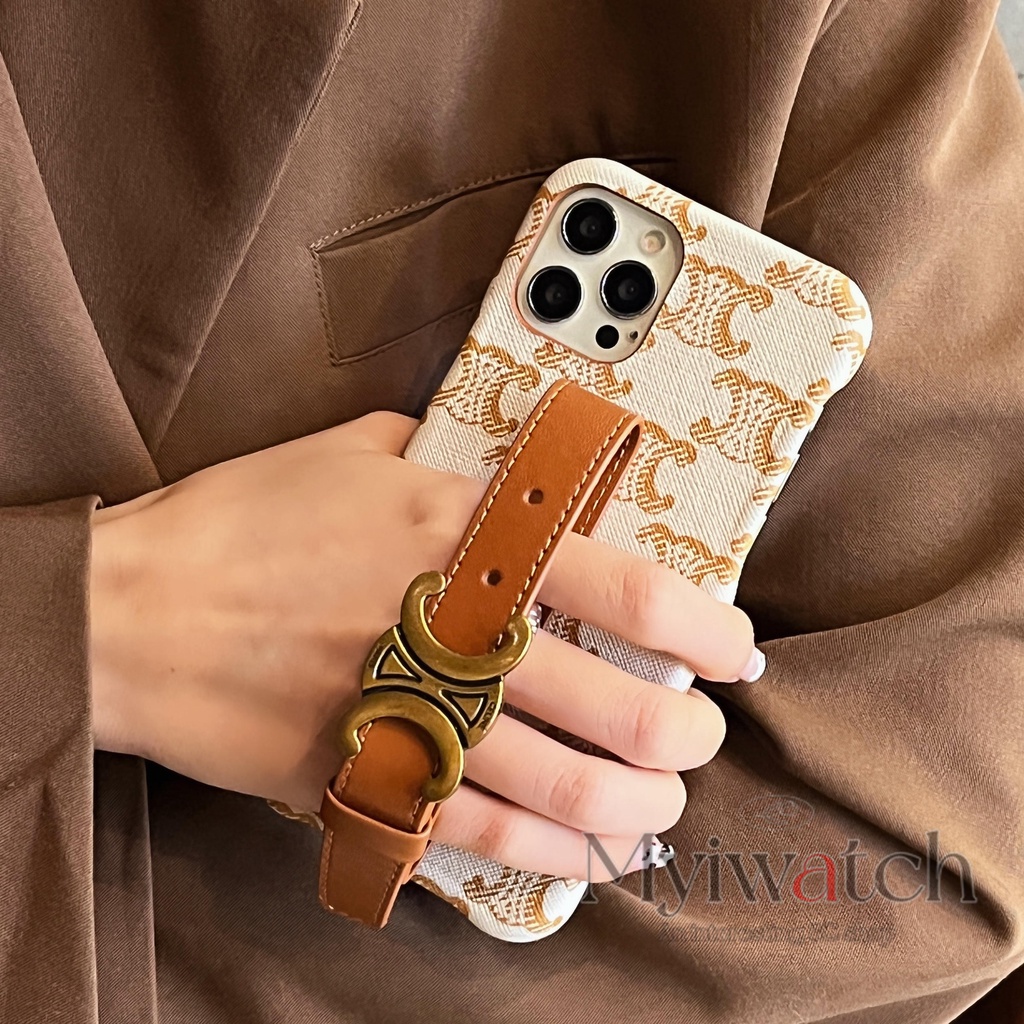Ốp Điện Thoại Da Bảo Vệ Toàn Diện Chống Rơi In logo Kim Loại Thời Trang Cho iphone 13 Pro Max 12 11 Pro Max