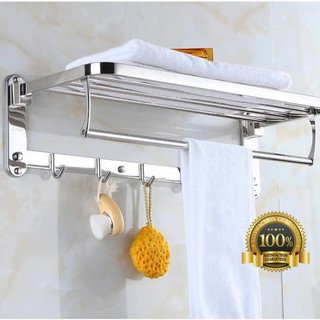 Kệ khăn 2 tầng gấp đứng inox 304 b400