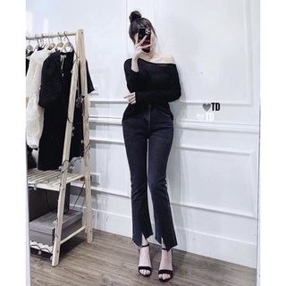 QUẦN JEANS LOE ỐNG XẺ