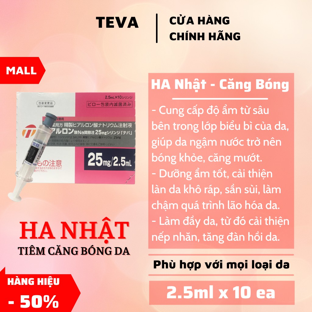 Tinh chất HA nhật dùng trong spa giúp căng bóng da 10 x 2,5ml