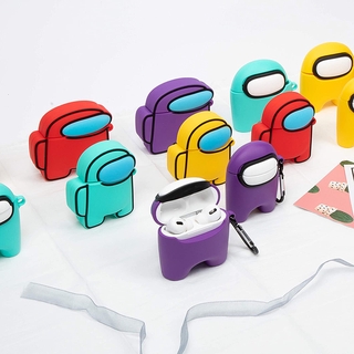 Vỏ Bảo Vệ Hộp Sạc Tai Nghe Airpods 1 / 2 / Pro Chống Sốc Họa Tiết Hoạt Hình Among Us Kèm Móc Treo