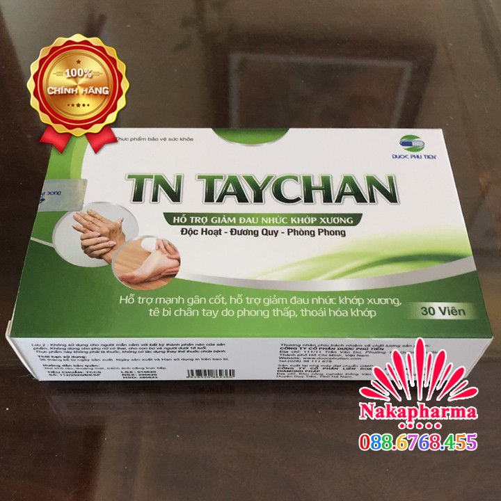 TN TAYCHAN - Hỗ trợ mạnh gân cốt, giảm đau nhức xương khớp, tê bì chân tay do phong thấp, thoái hóa khớp