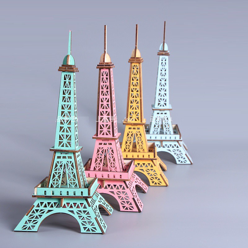 Đồ chơi lắp ráp gỗ 3D Mô hình Tháp Eiffel 4 mùa