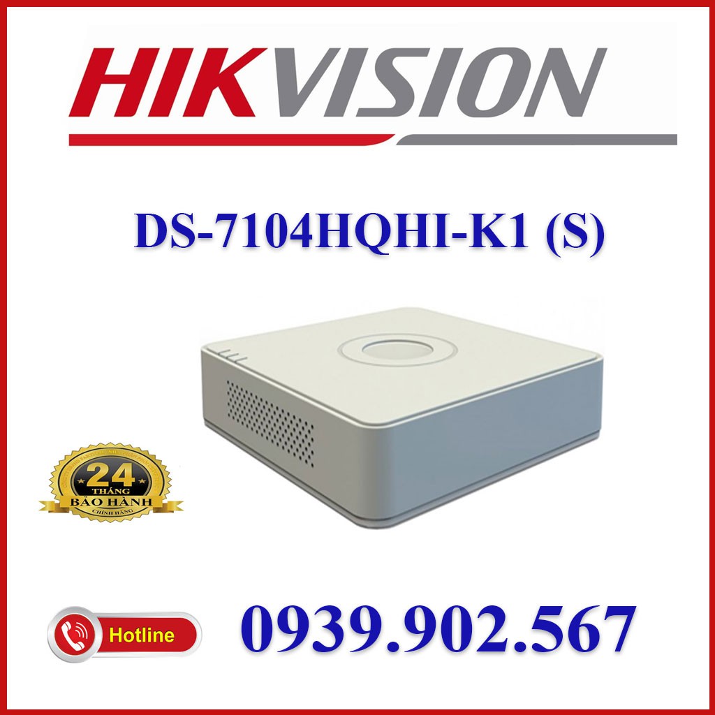 Đầu ghi hình Hybrid TVI-IP 4 kênh TURBO 4.0 HIKVISION DS-7104HQHI-K1 (S)