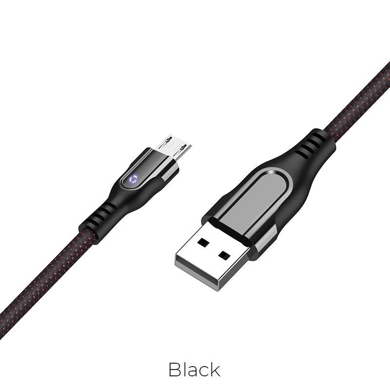 Cáp và truyền dữ liệu cổng microUSB Hoco U54 2.4A dài 1.2A (hỗ trợ QC3.0 và có đèn báo sạc)