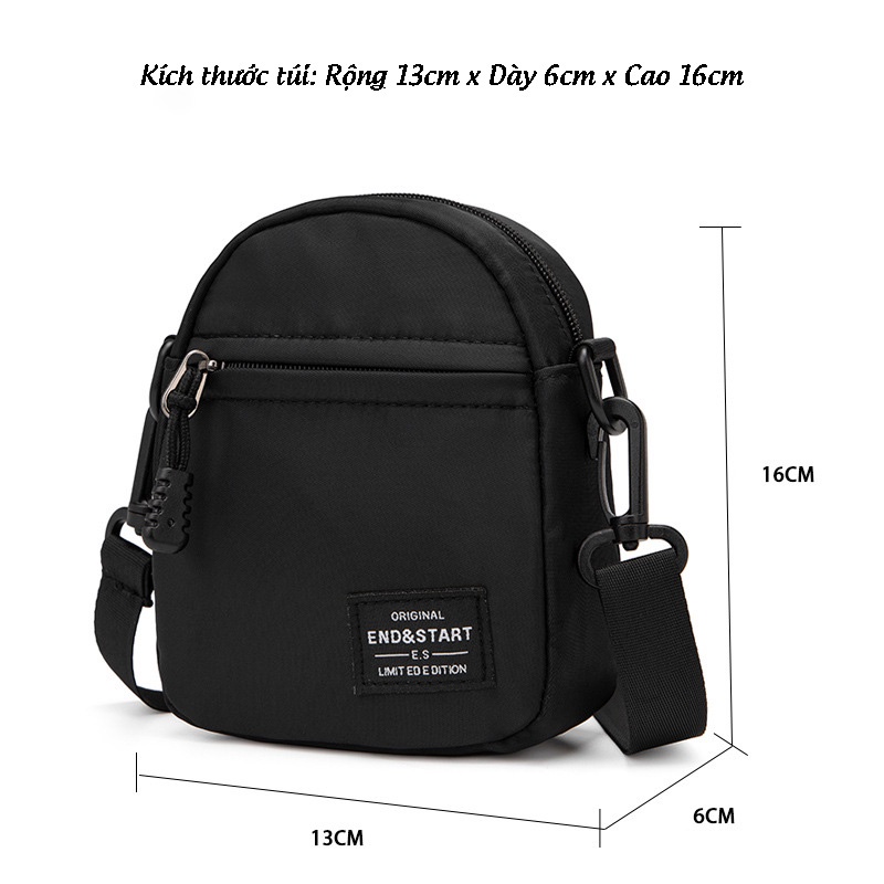 Túi đeo chéo nam Hàn Quốc nhỏ mini cao cấp phong cách thời trang đẹp chất liệu Nylon chống nước giá rẻ LUTAKO.