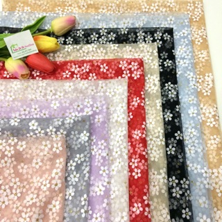 #V8🌸 VẢI VOAN LƯỚI HOA PHUN SƠN MAY ĐỒ CHO TRẺ EM, DOLL, OBITSU, DIY, DECOR, HANDMADE