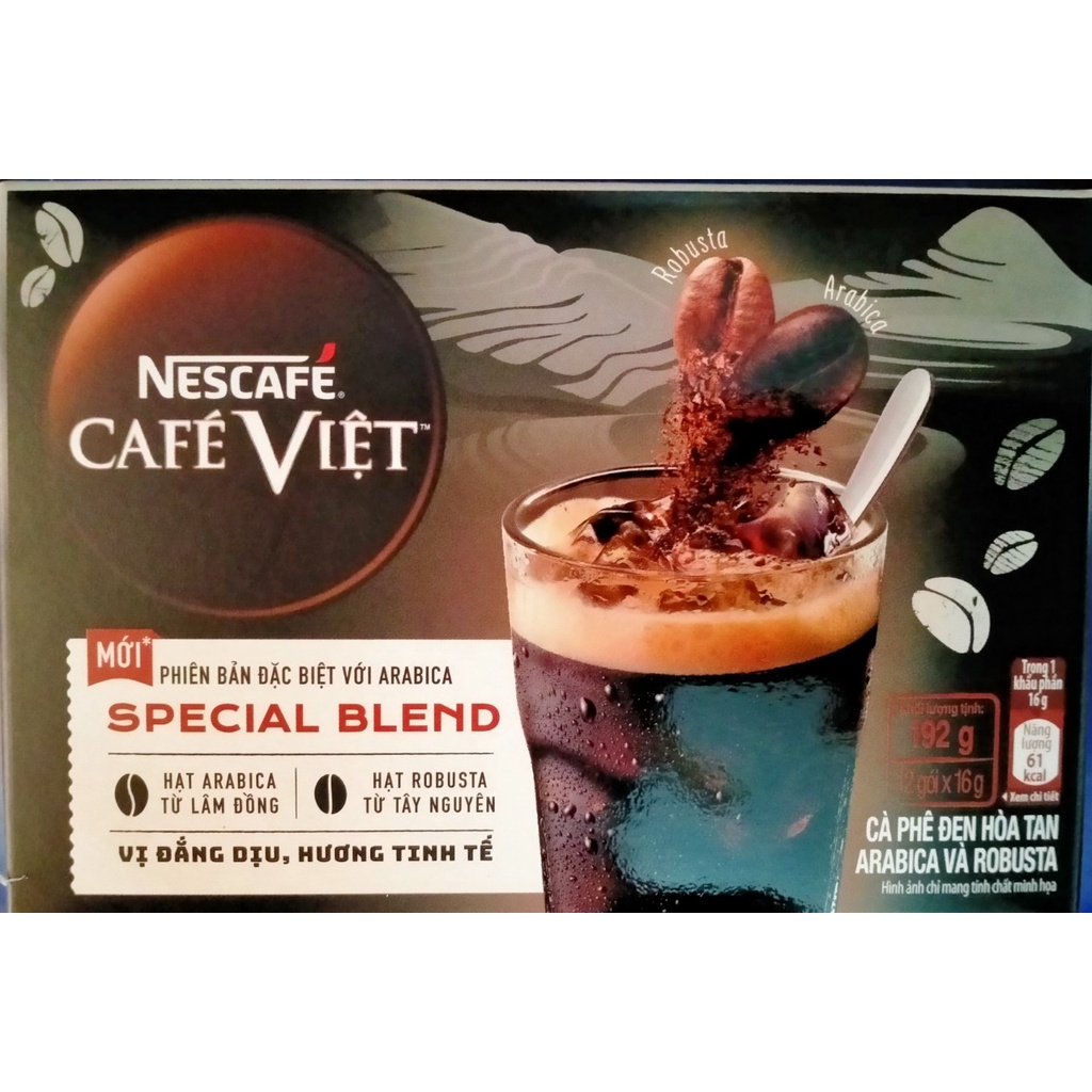 Cà Phê Việt Đen Đá Hòa Tan Nescafe Bịch 35 Gói x 16G/ Hộp special blend 12 Gói x 16G