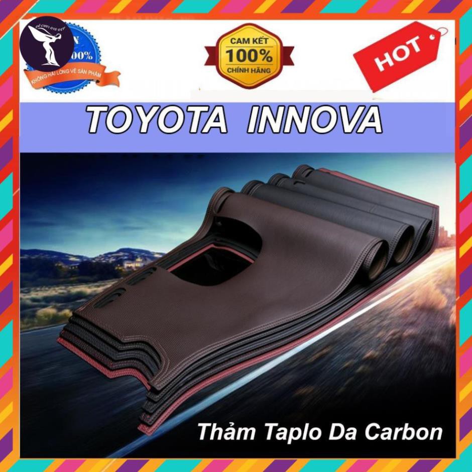 Thảm Taplo Da Carbon Xe Innova đời 2017 đến 2020 màu đen