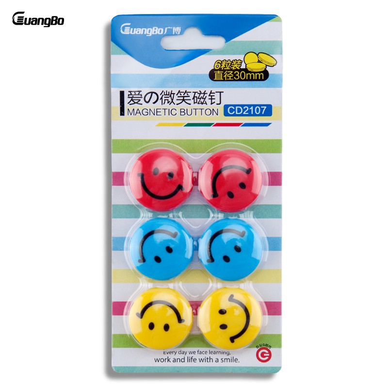 Vỉ 6 nam châm gắn bảng GuangBo 30mm CD2107