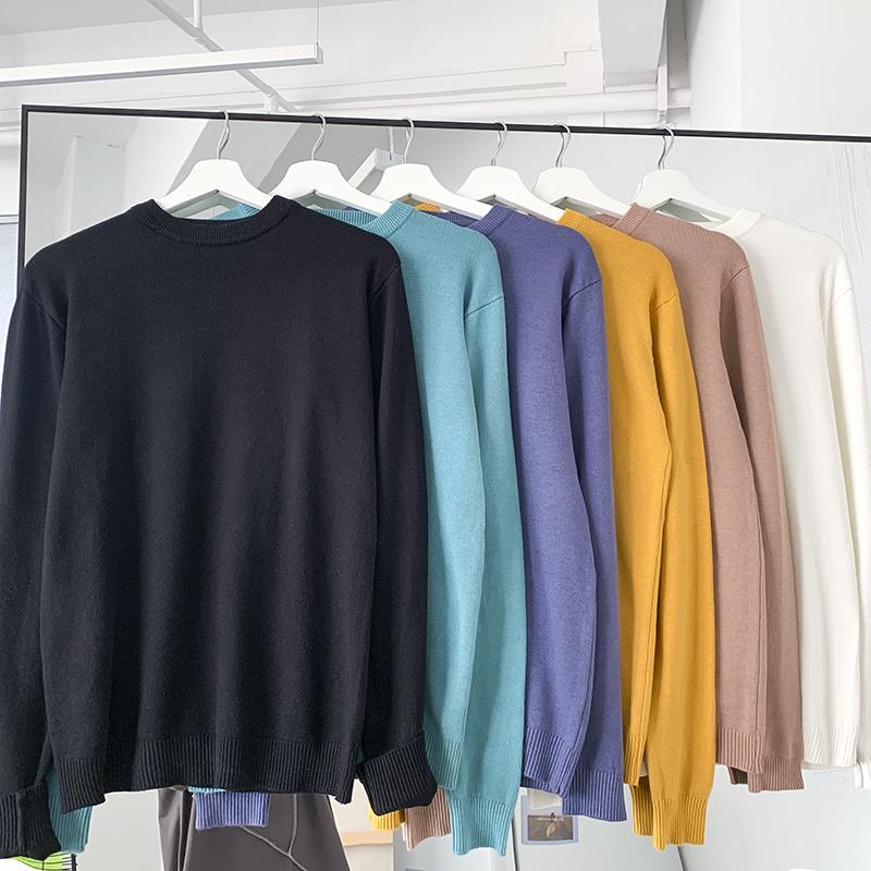 Áo Sweater Cổ Tròn Màu Trơn Phong Cách Hàn Quốc Dễ Phối Đồ Với 6 Màu Lựa Chọn Màu Sắc