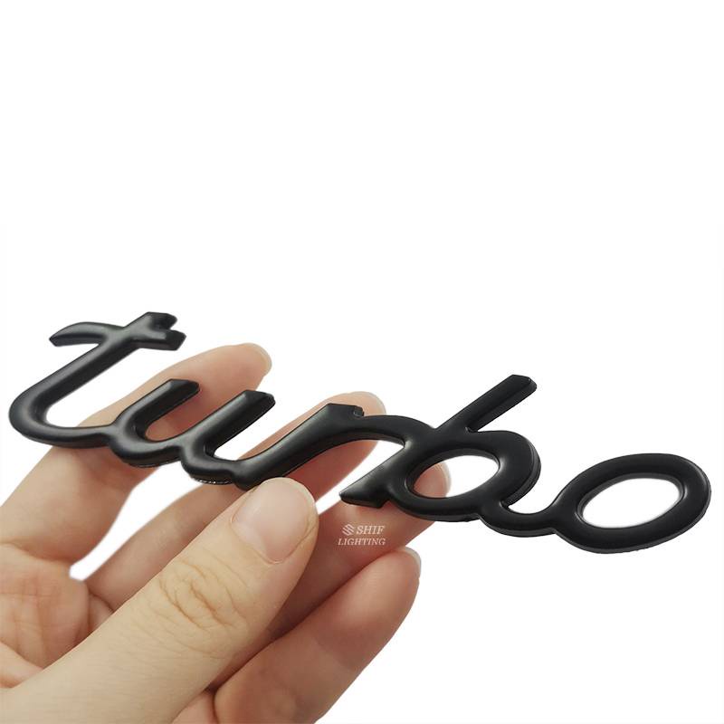Miếng dán logo kim loại chữ Turbo dành cho trang trí bên hông xe hơi
