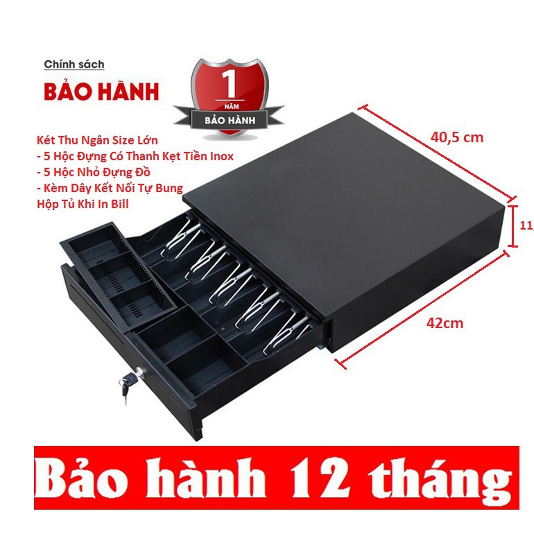 ﺴ(BH 12 Tháng) Két Đựng Tiền , Hộc Đựng Tiền Thu Ngân Tự Bung Tủ Khi Kết Nối Với Máy In